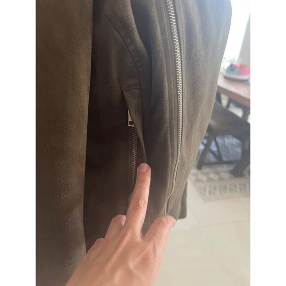 Bagatelle suede versatile olive green biker jacket SMALL - MEDIUM fit - Picture 3 of 8